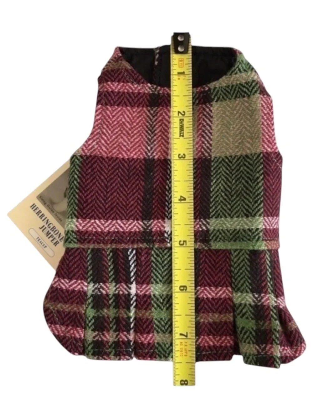 NWT East Side Collection Woven Plaid Dog Dress Size Teacup